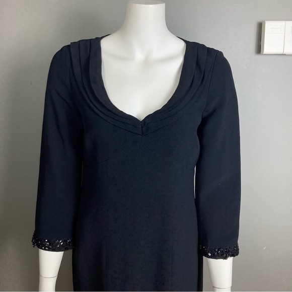 NWT La Perla Classic Black cocktail Dress tailored beaded 44 IT / 8 US Medium - Picture 5 of 14